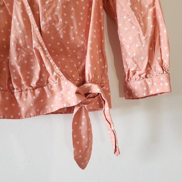 Madewell Peach Orange Coral Star Wrap Top XXS - Picture 6 of 8